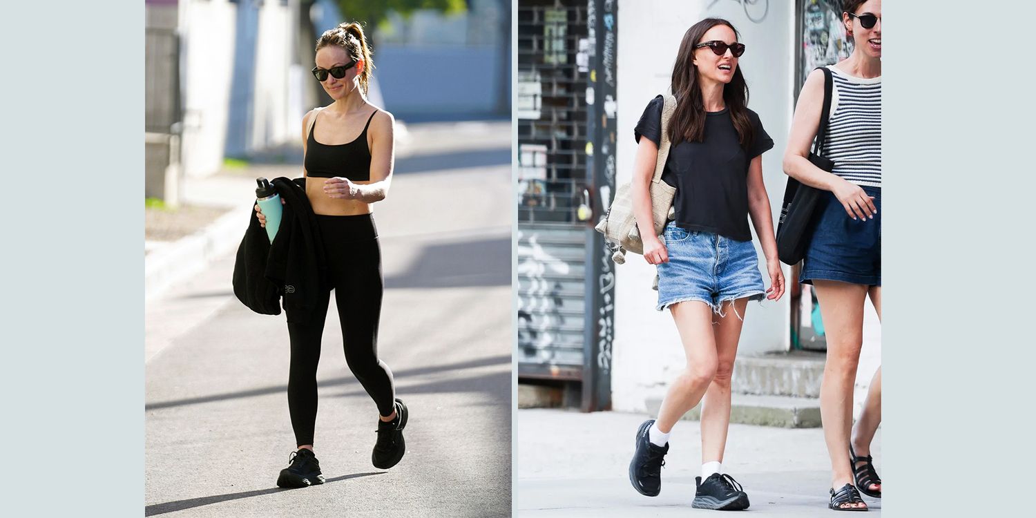 Natalie Portman, Olivia Wilde, and Jessica Alba Serve Style Goals in Black Hoka Cliftons