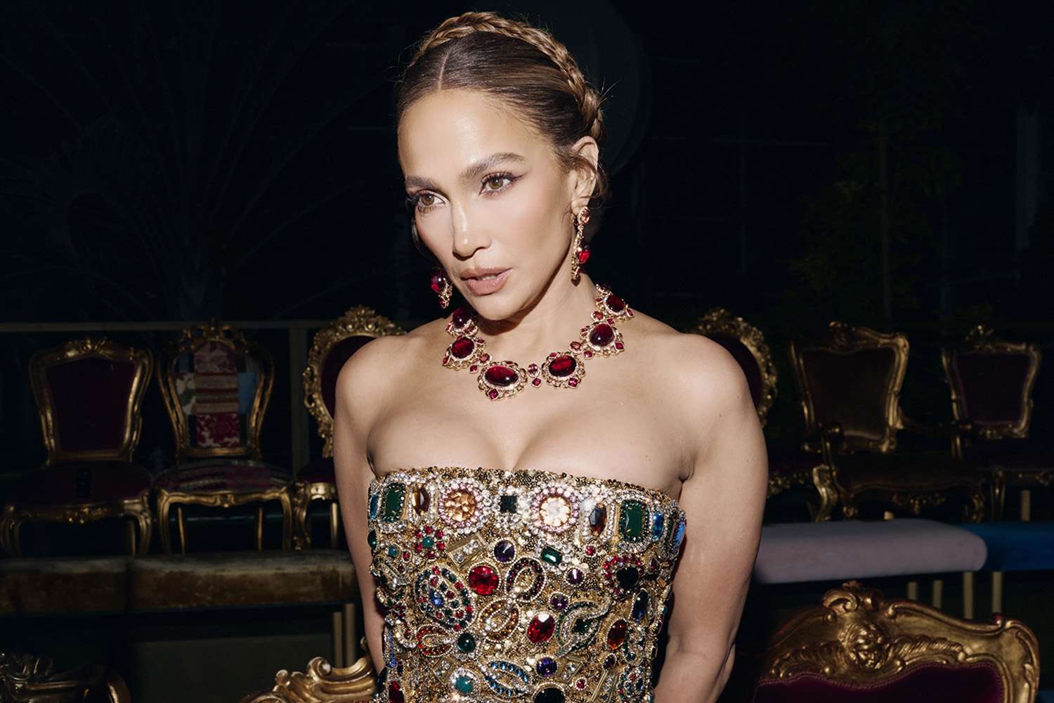 Glitzy Glam: Jennifer Lopez’s Custom Dress Steals Spotlight Before Turning 57