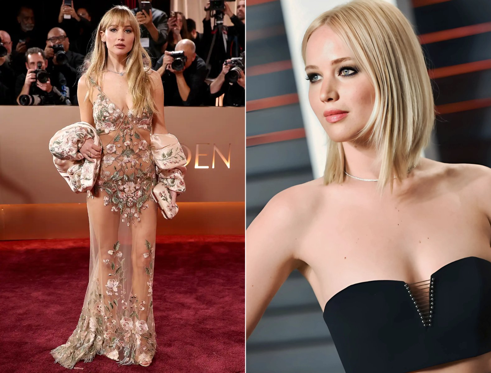 Jennifer Lawrence Faces Social Media Backlash Over ‘Naked’ Golden Globes Gown: Was It a Beyoncé Rip-Off?