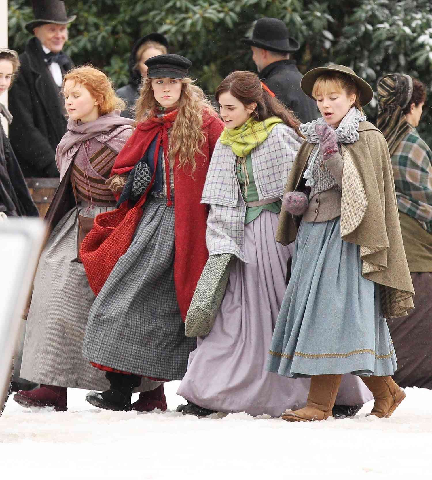 Emma Watson, Saoirse Ronan and Florence Pugh Spotted Filming 'Little Women'